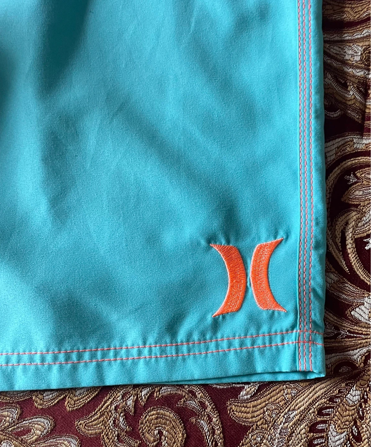 Hurley Board Shorts Teal w/ Coral Trim, Men’s size 34” waist. - photo 4