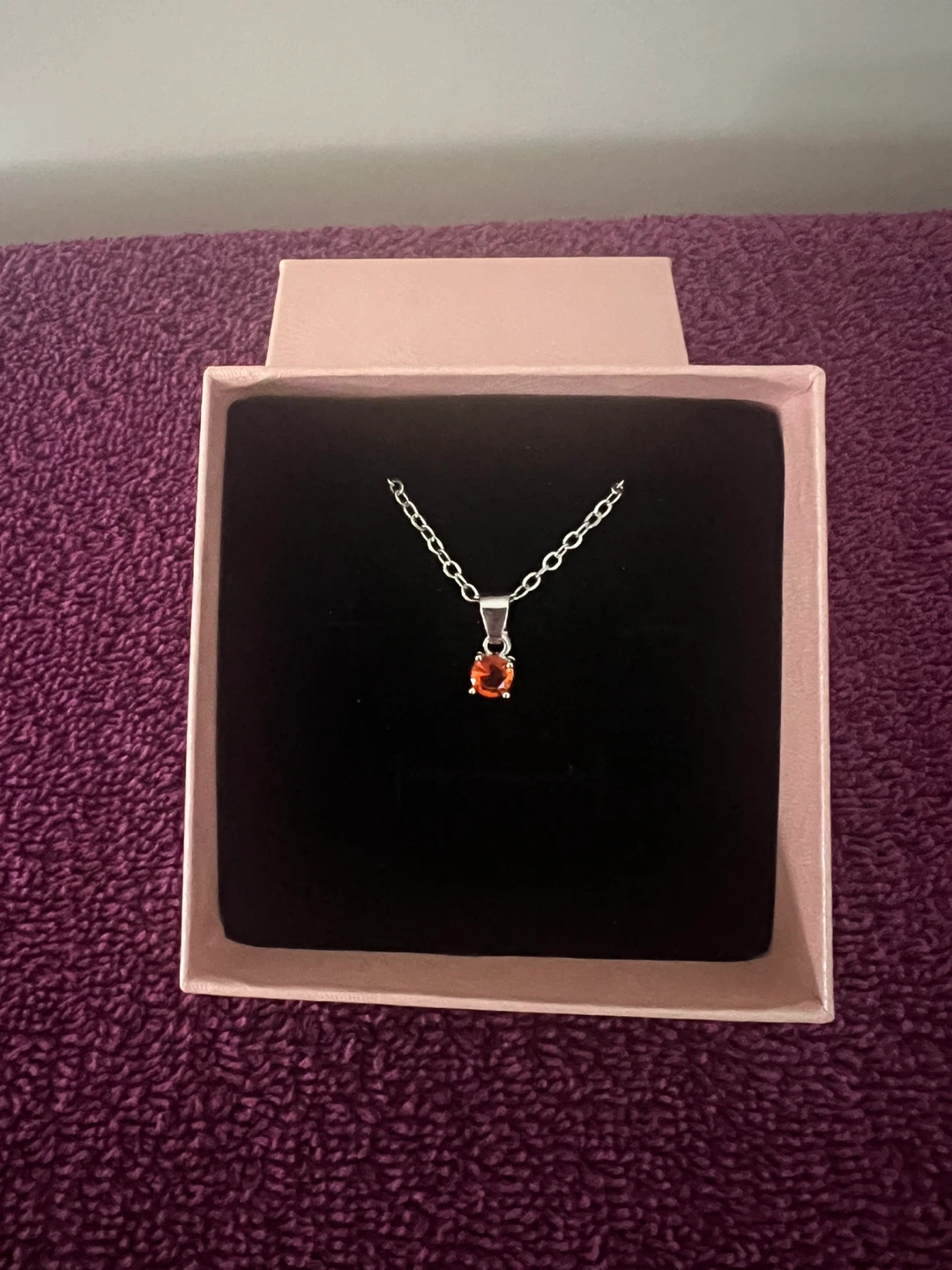 Orange Gemstone Silver Necklace