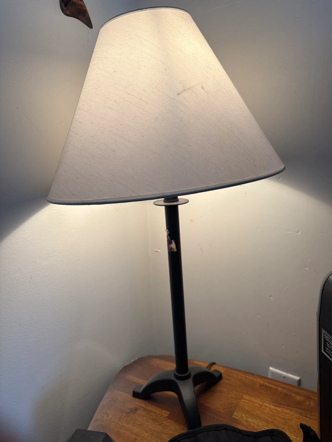 Black Table Lamp with Fabric Shade