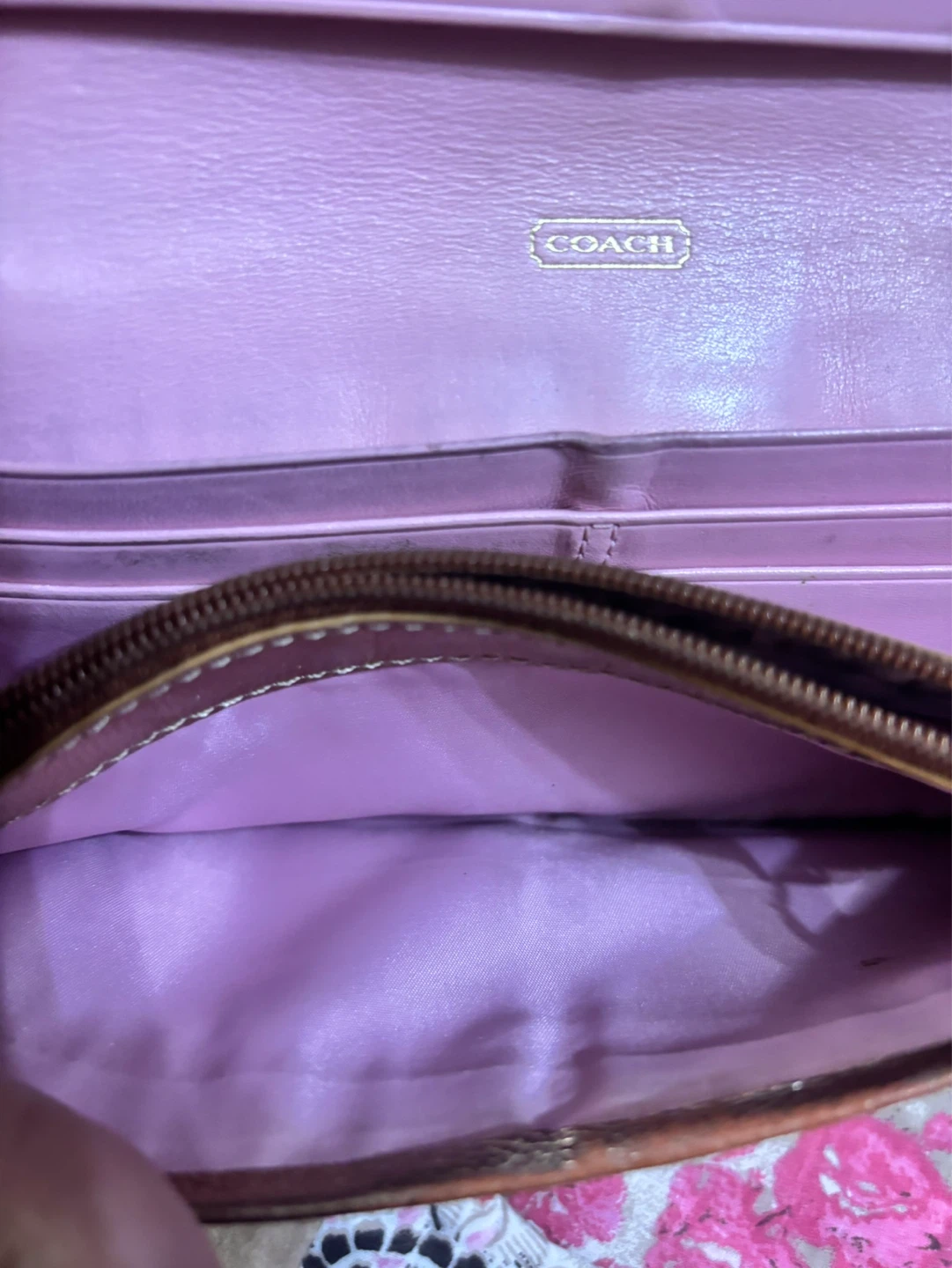 Coach Brown Metallic Leather Wallet with Buckle Closure - photo 5