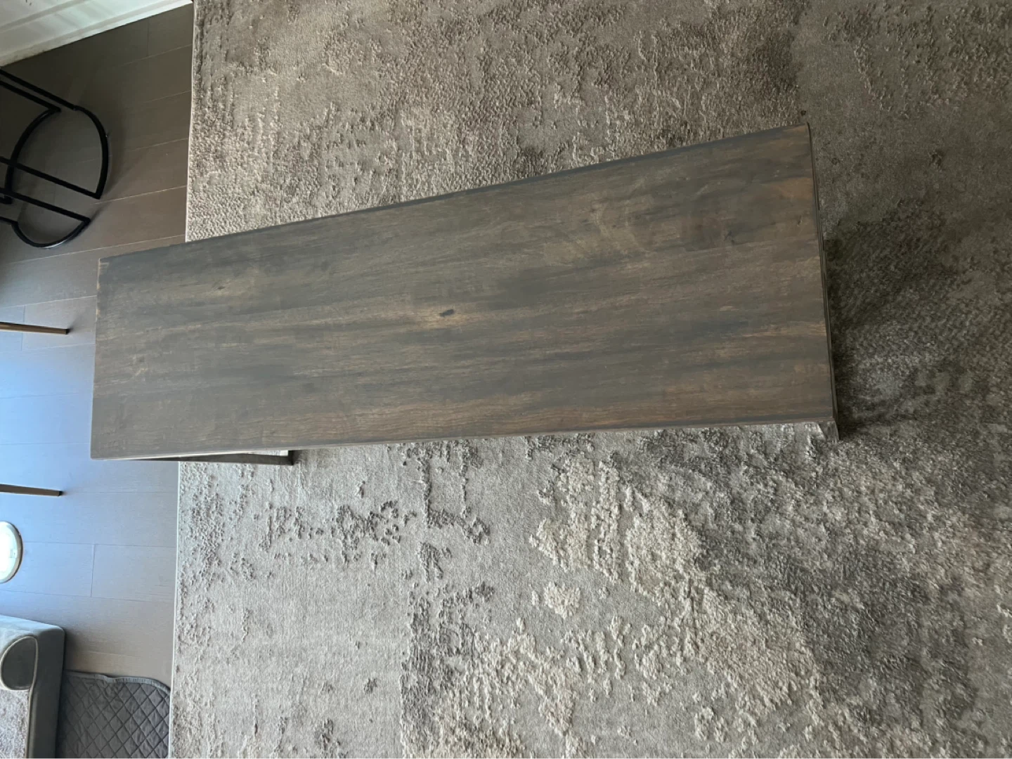 Modern Wood & Silver Metal Table – 43” Wide - photo 3