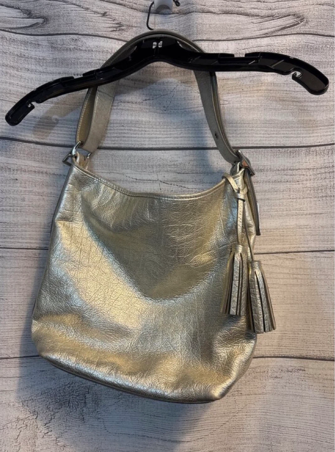 Coach Gold Metallic Leather Shoulder Bag - photo 2