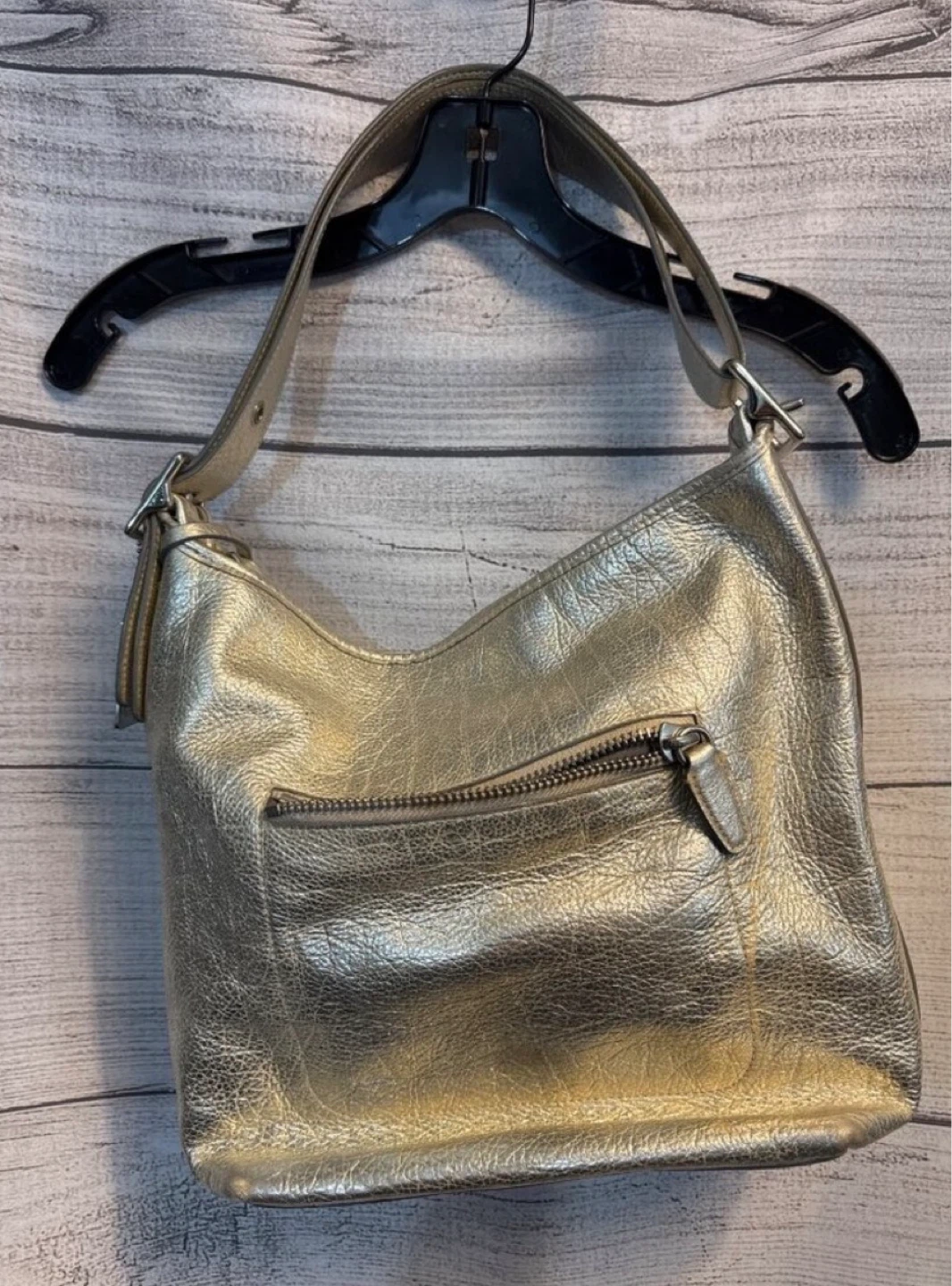 Coach Gold Metallic Leather Shoulder Bag