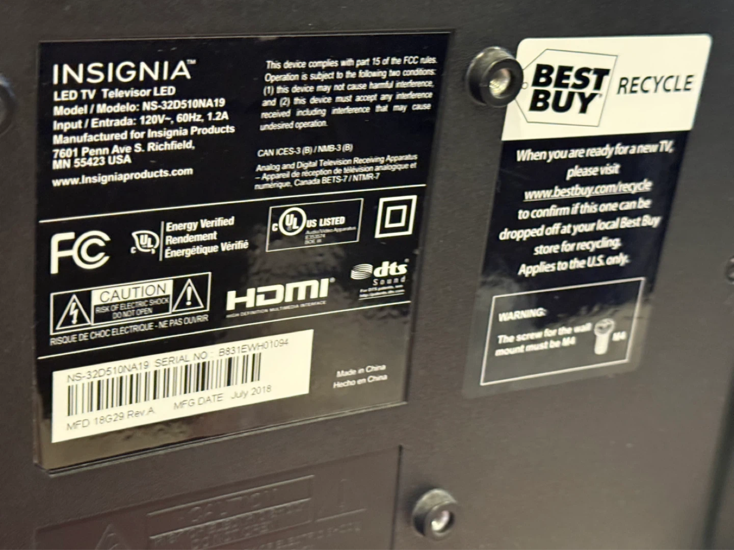 Insignia 32" LED TV (NS-32D510NA19) - photo 5
