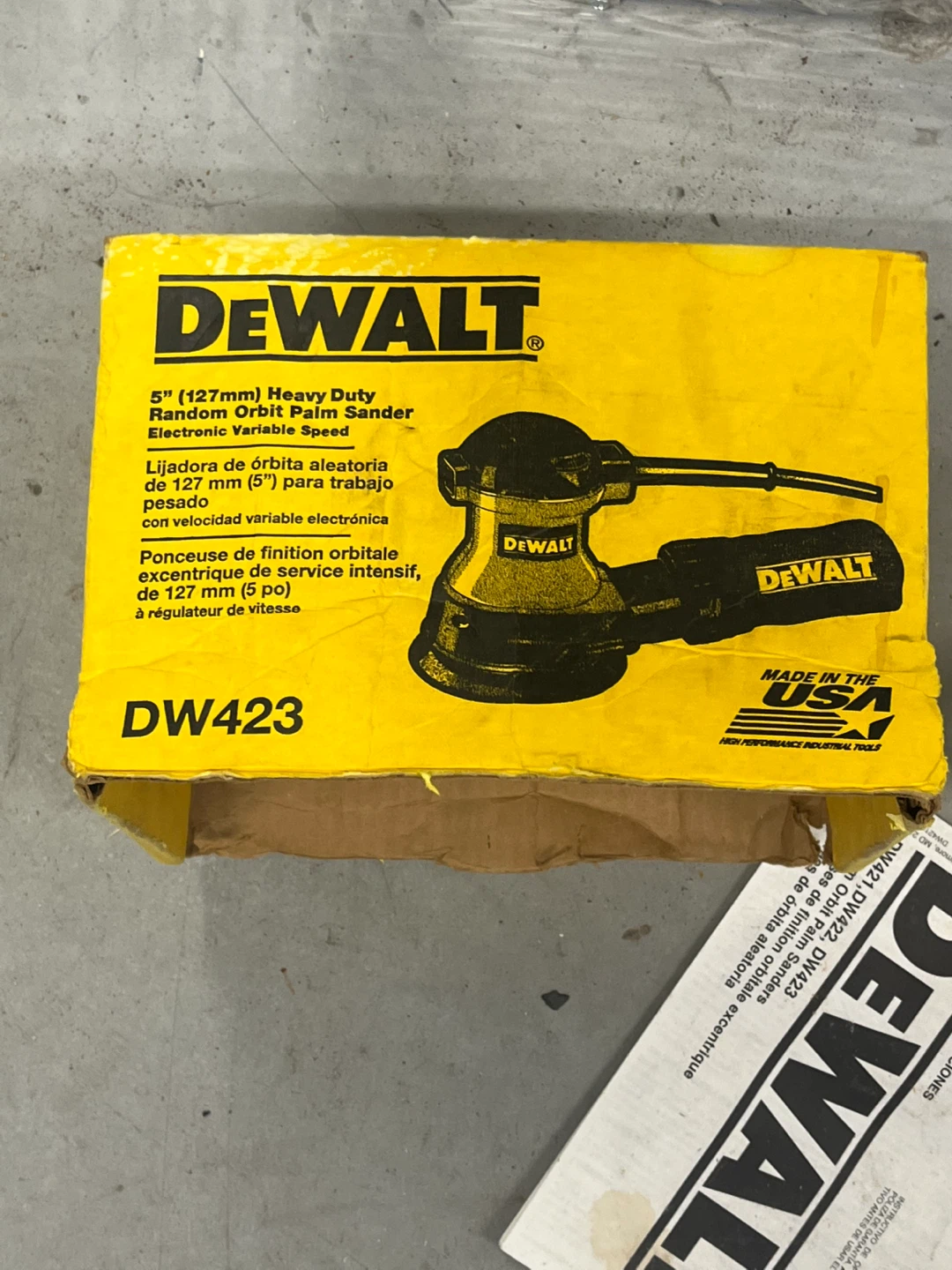 DEWALT 5" Heavy Duty Random Orbit Palm Sander DW423 - photo 2