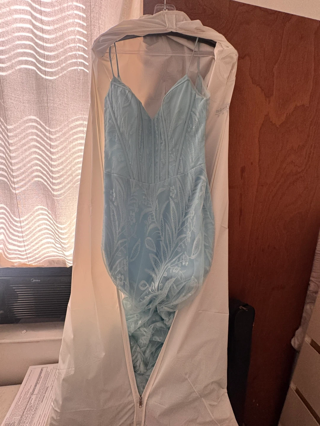 Light Blue Mermaid Lace Gown - photo 2