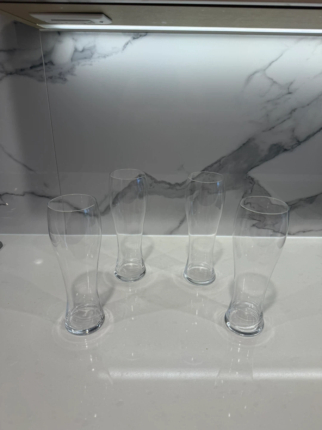 Set of 4 Clear Pilsner Glasses