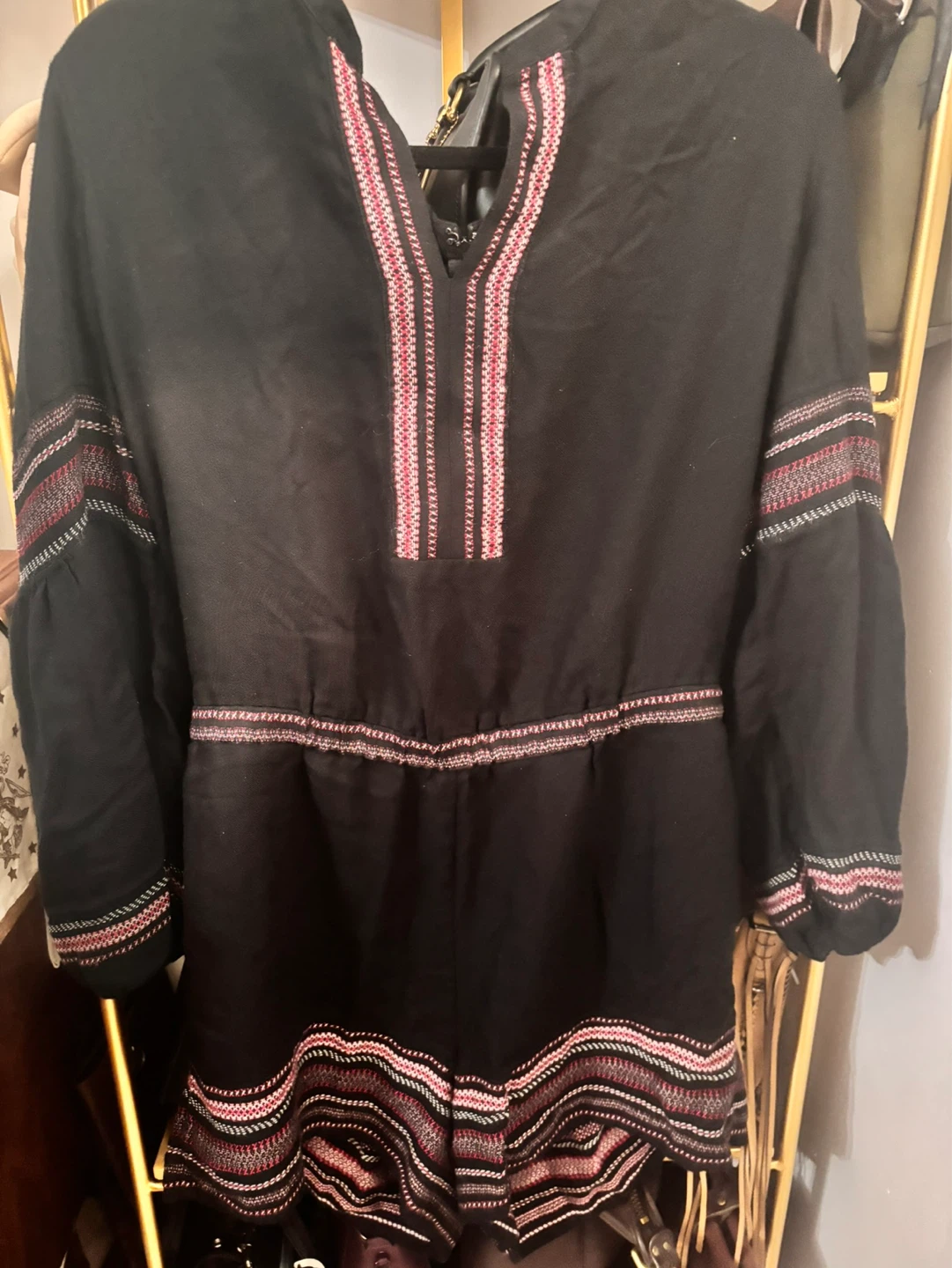 Ann Taylor LOFT Embroidered Black Romper