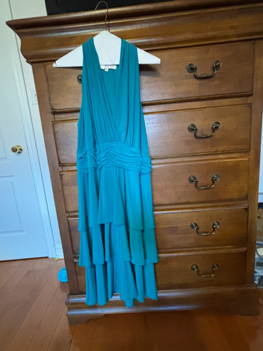 Teal Tiered V-Neck Dress - photo 2
