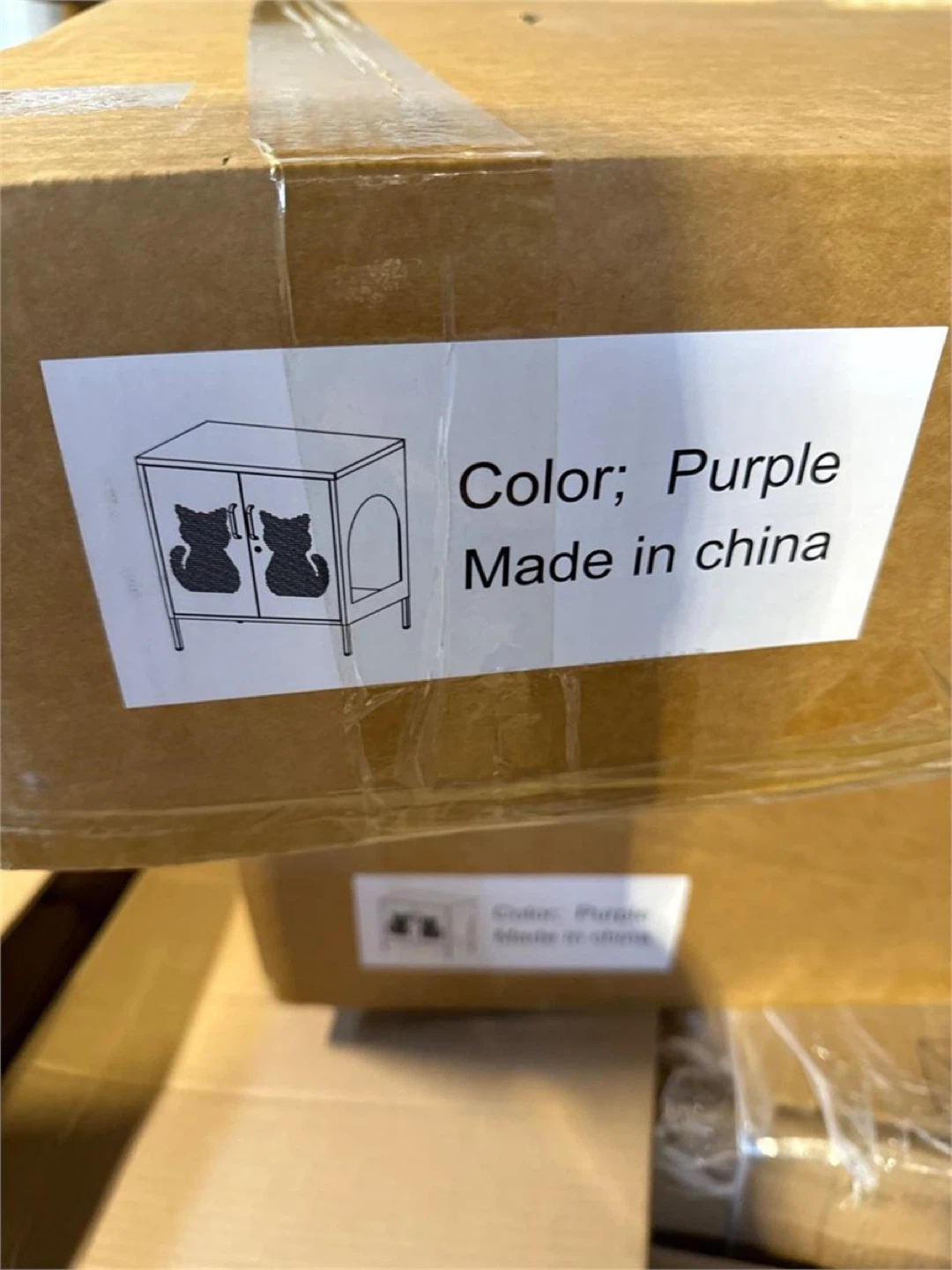 Modern Hidden Cat Litter Cabinet - Purple - photo 3