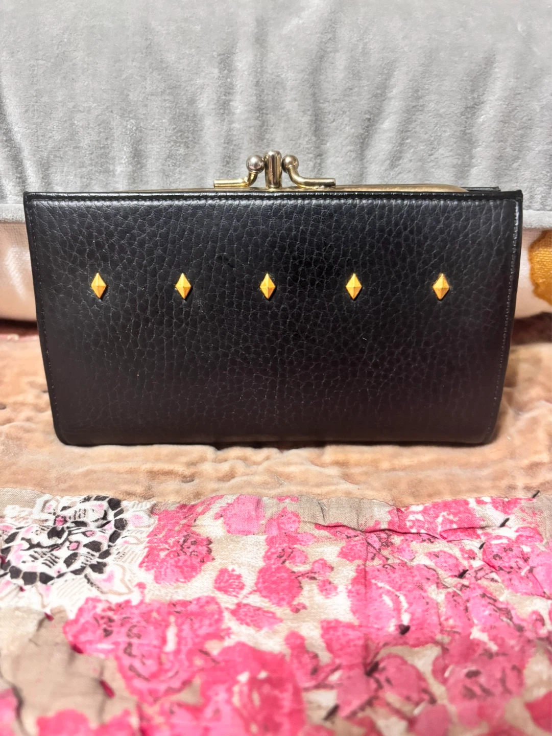 Baronet Black Leather Clasp Wallet