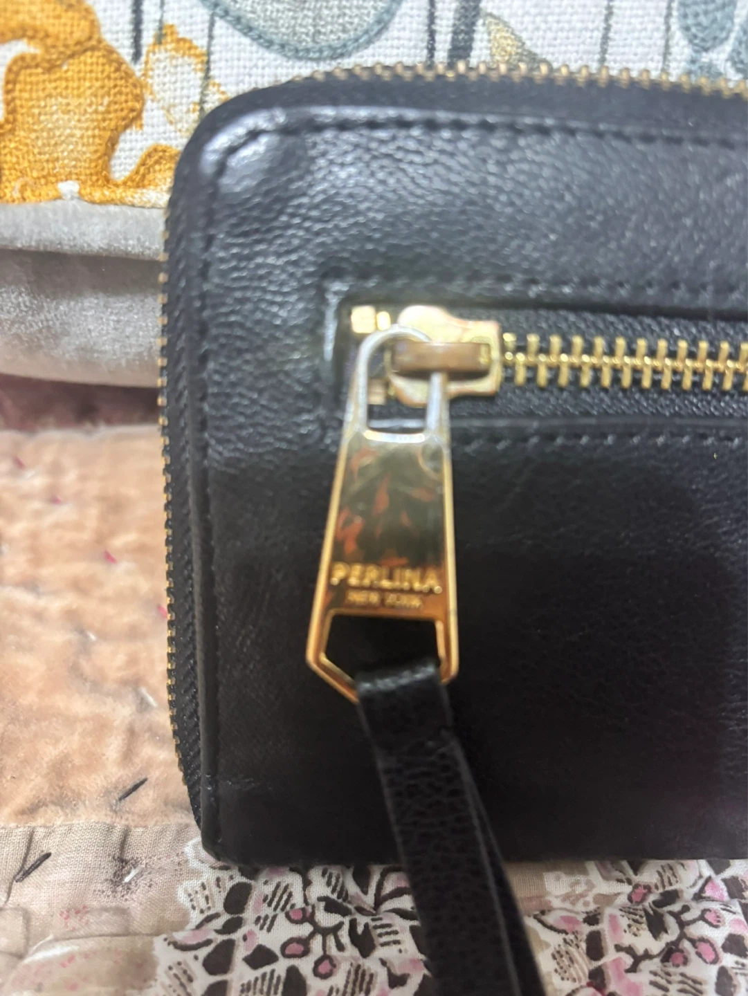 Perlina New York Black Leather Zip Around Wallet - photo 2