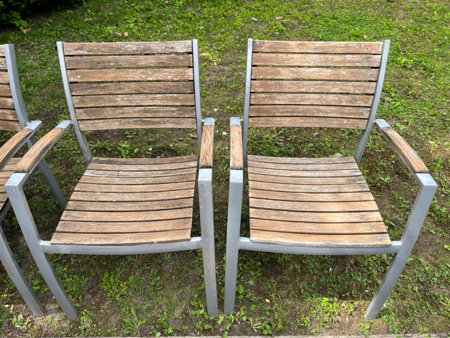 Wood and Metal Patio Chairs (4 available) - photo 2