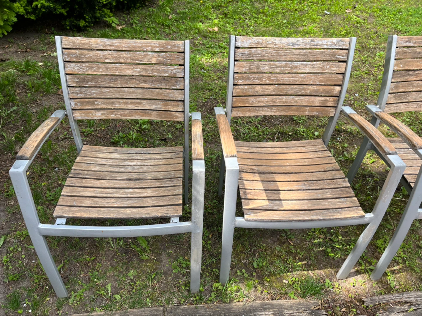 Wood and Metal Patio Chairs (4 available) - photo 3