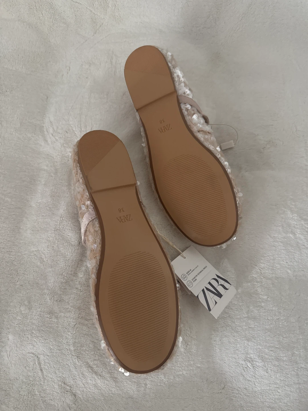 Zara Sequin Ballet Flats - Size 6 - photo 2
