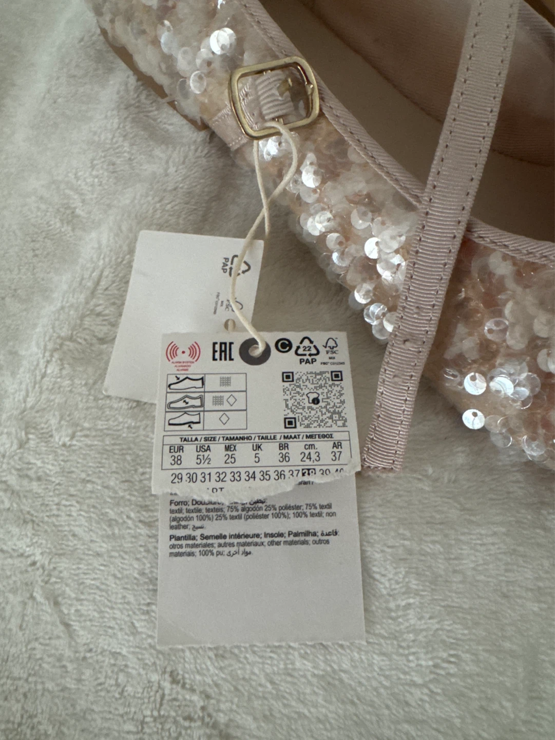 Zara Sequin Ballet Flats - Size 6 - photo 3