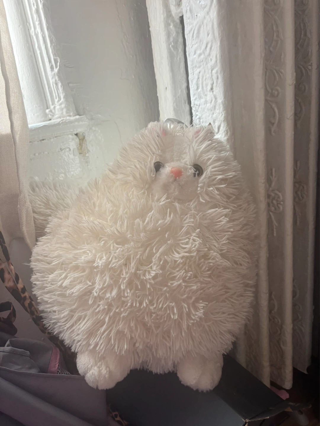 Fluffy White Cat Plush Toy