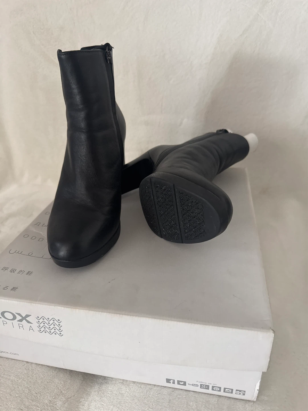 Geox Black Leather Heeled Ankle Boots - photo 2