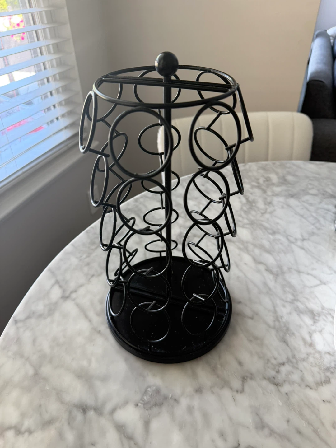 Black metal coffee pod holder