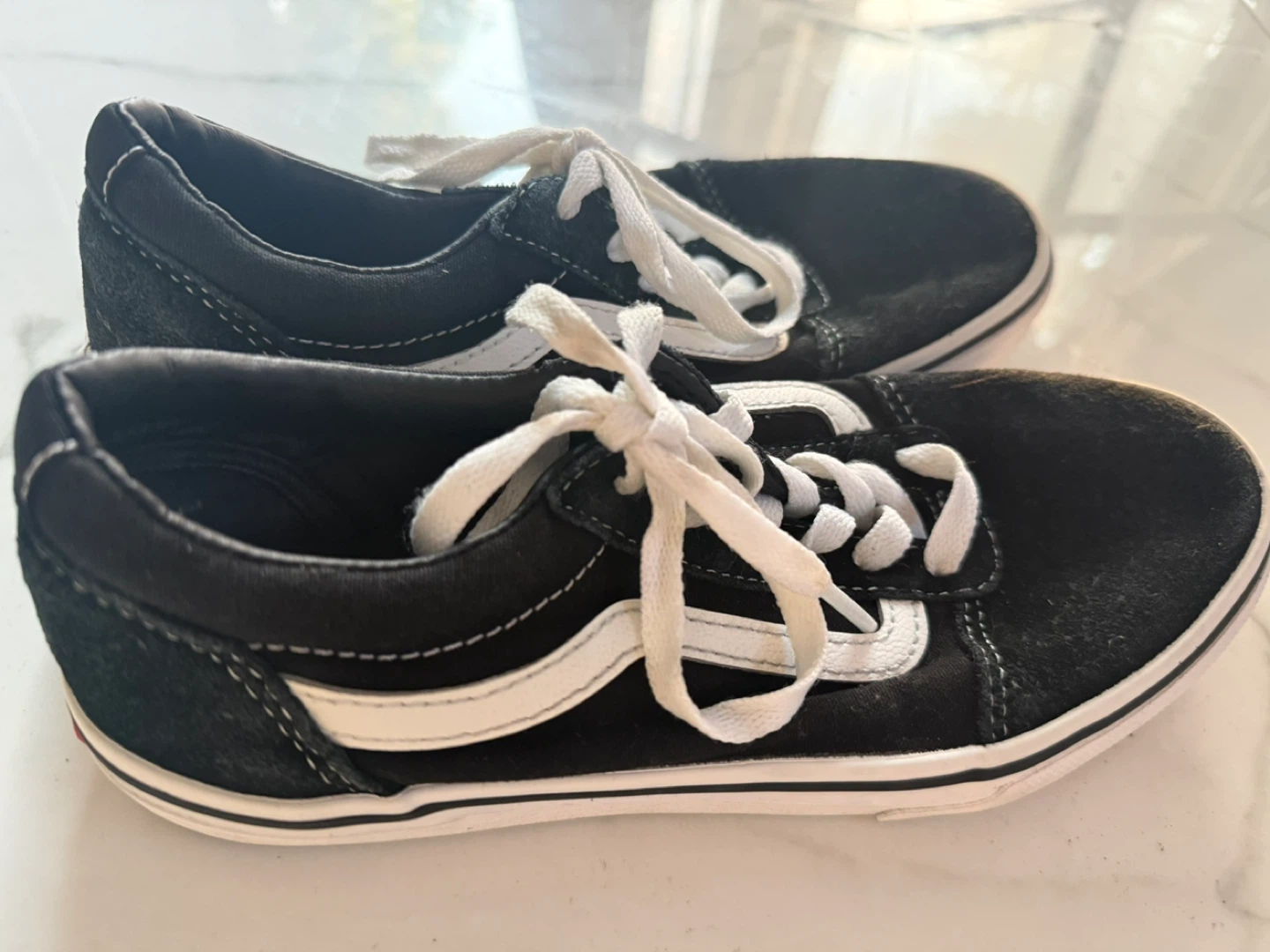 Vans Old Skool Youth Shoes Black White Size 4 - photo 3