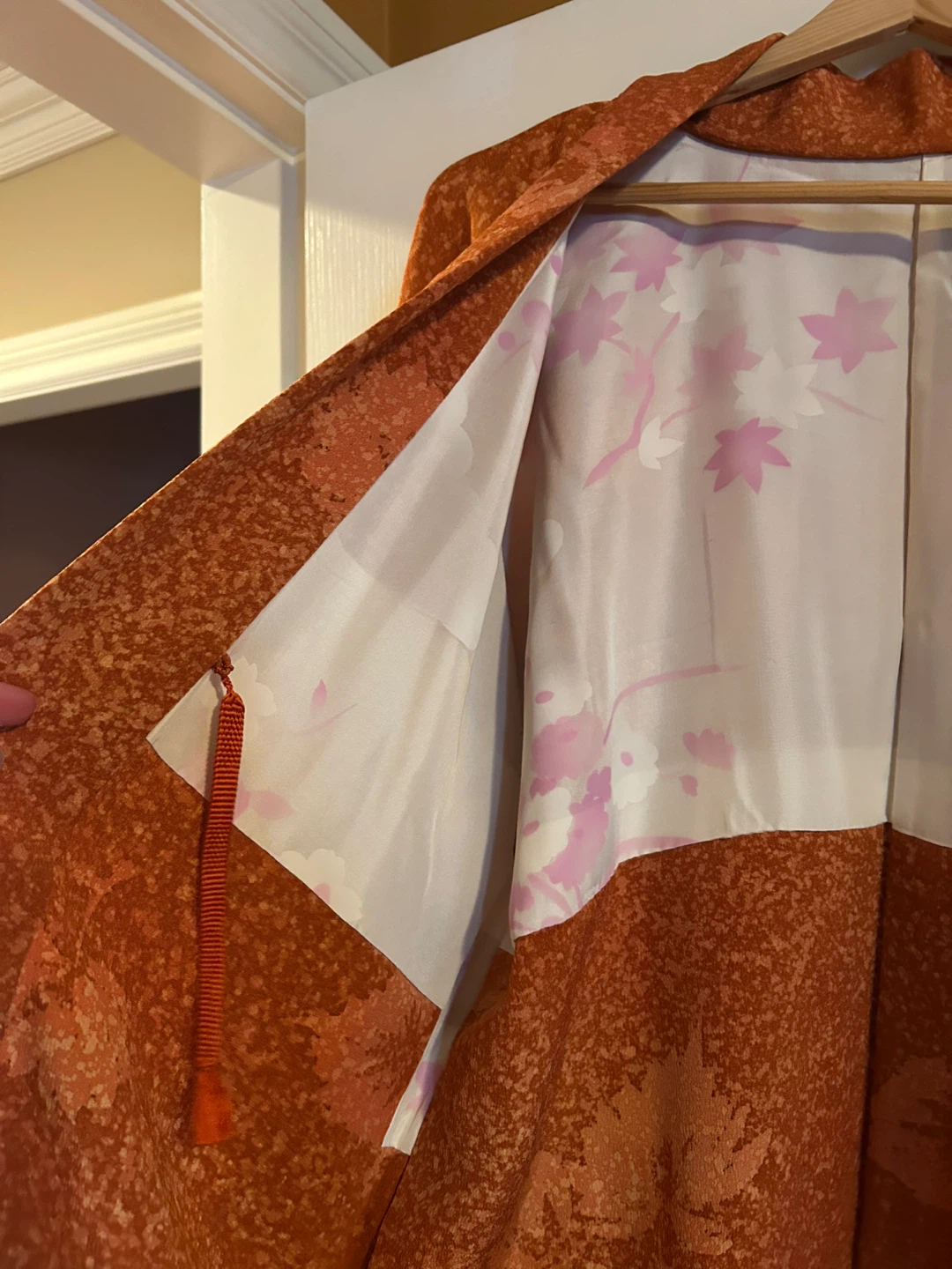Traditional Orange Floral Kimono m - photo 2