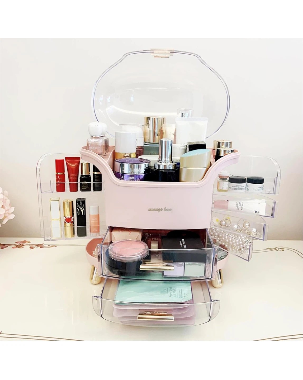 Large Makeup Organizer, Clear Dustproof Cosmetic Storage Box - photo 5