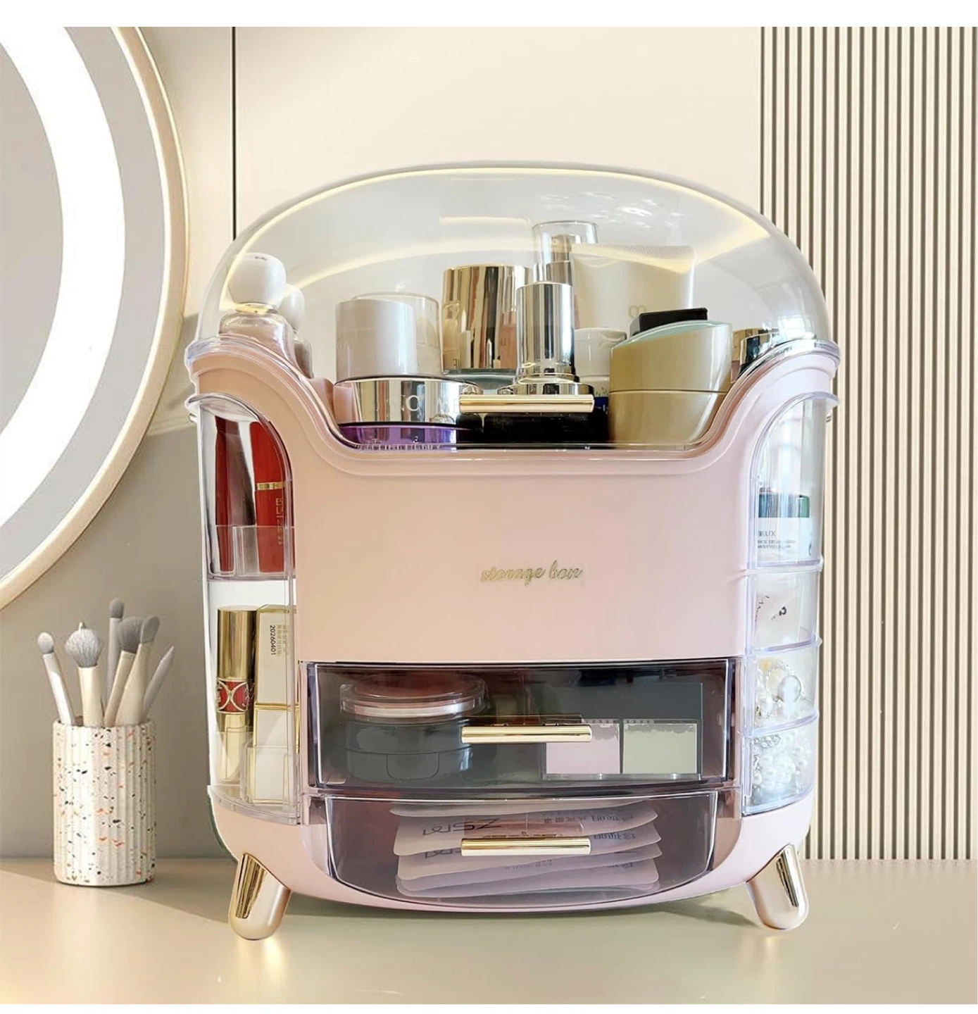 Large Makeup Organizer, Clear Dustproof Cosmetic Storage Box - photo 2