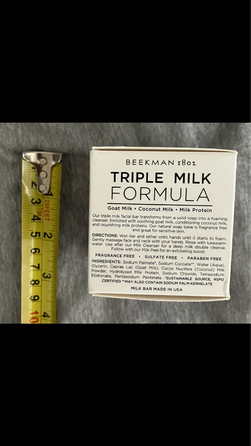 Beekman Triple Milk Unscented Goat Milk Facial Bar 3.5 oz 🐐🧼🥥🌴🥛🤍 - photo 2