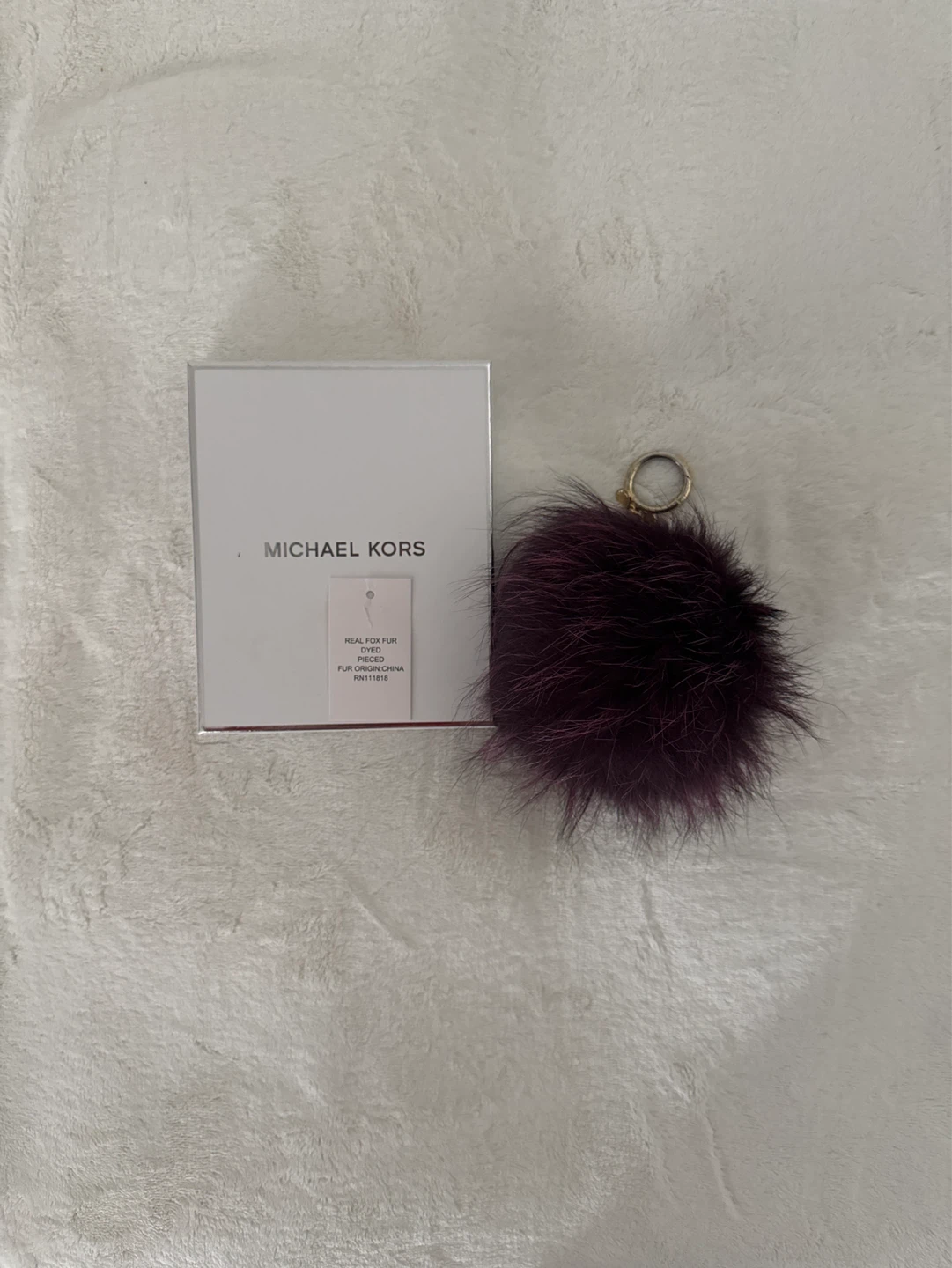Michael Kors Real Fox Fur Pom Pom Bag Charm