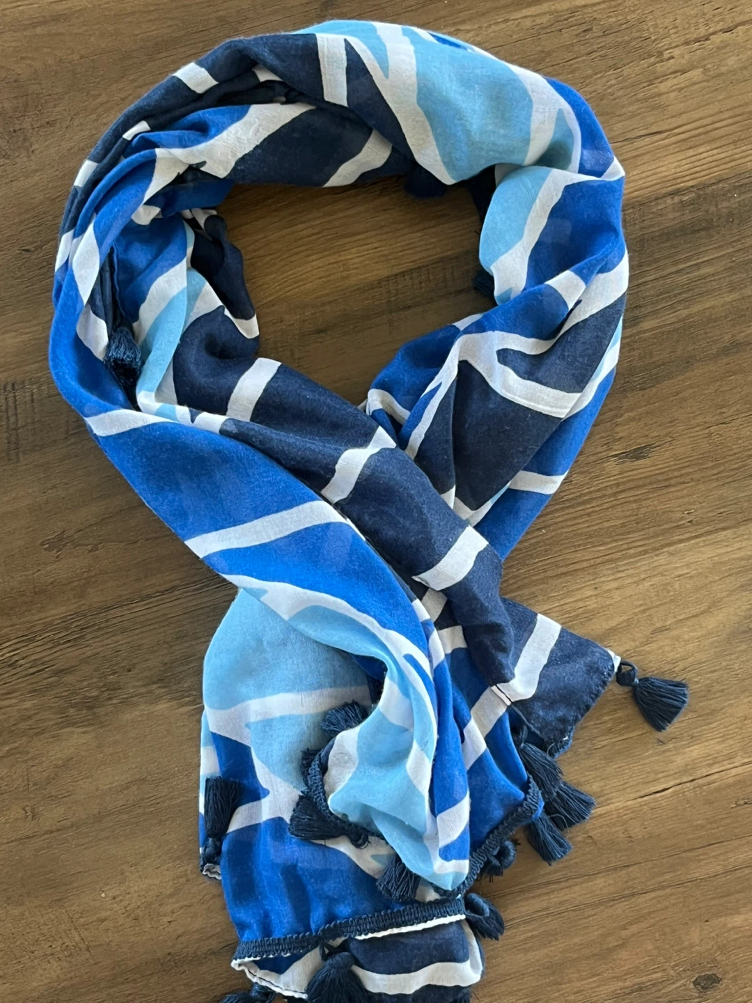 Hollister Blue Striped Pareo (Beach Wrap) with Tassels - photo 3