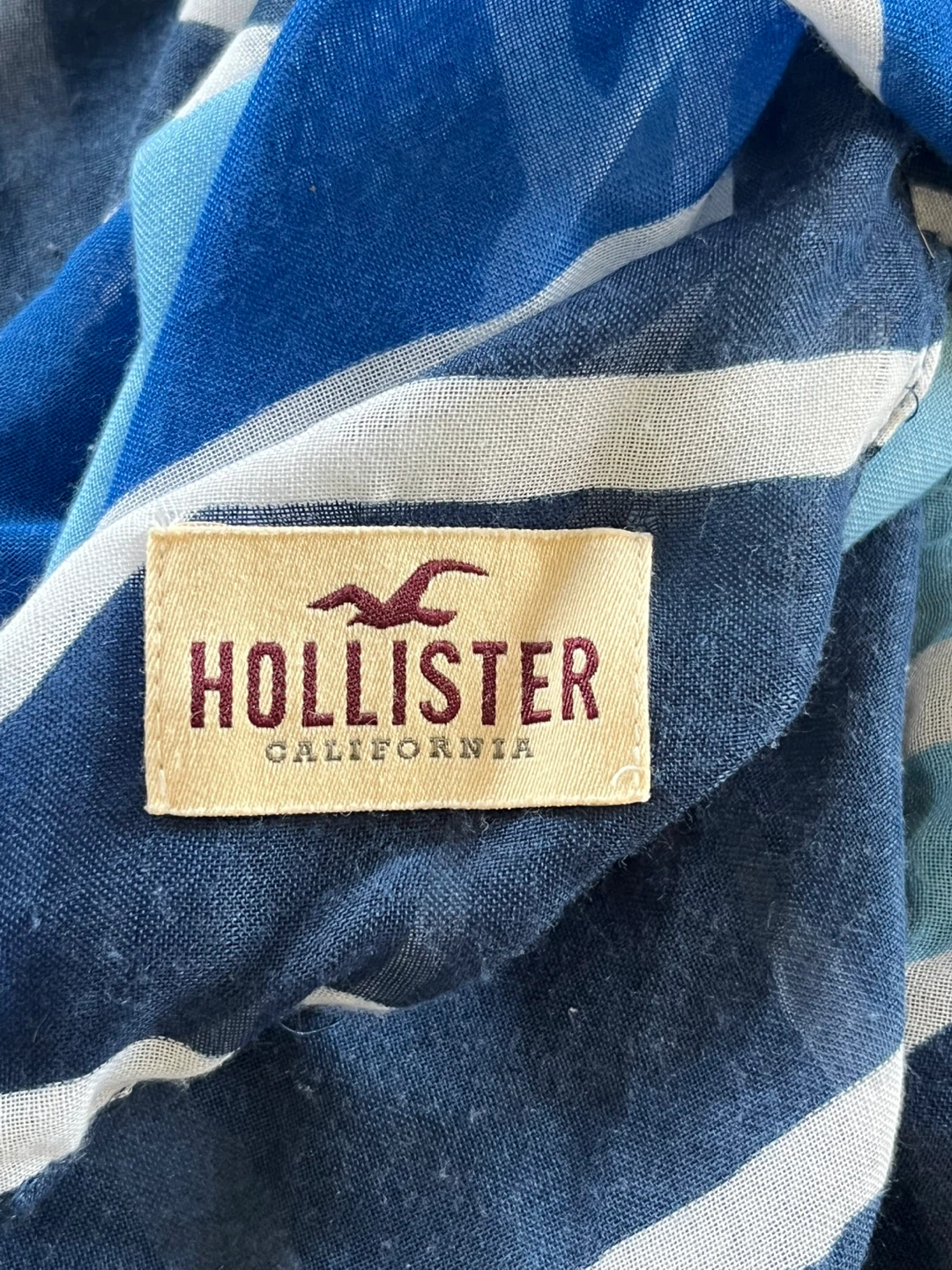 Hollister Blue Striped Pareo (Beach Wrap) with Tassels - photo 2