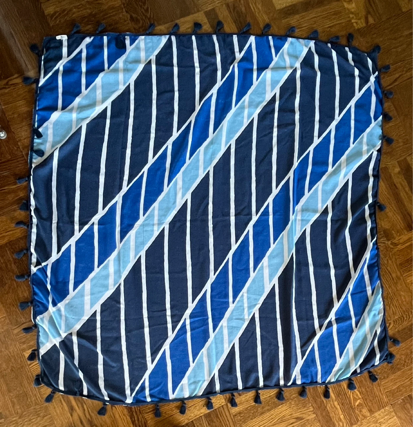 Hollister Blue Striped Pareo (Beach Wrap) with Tassels