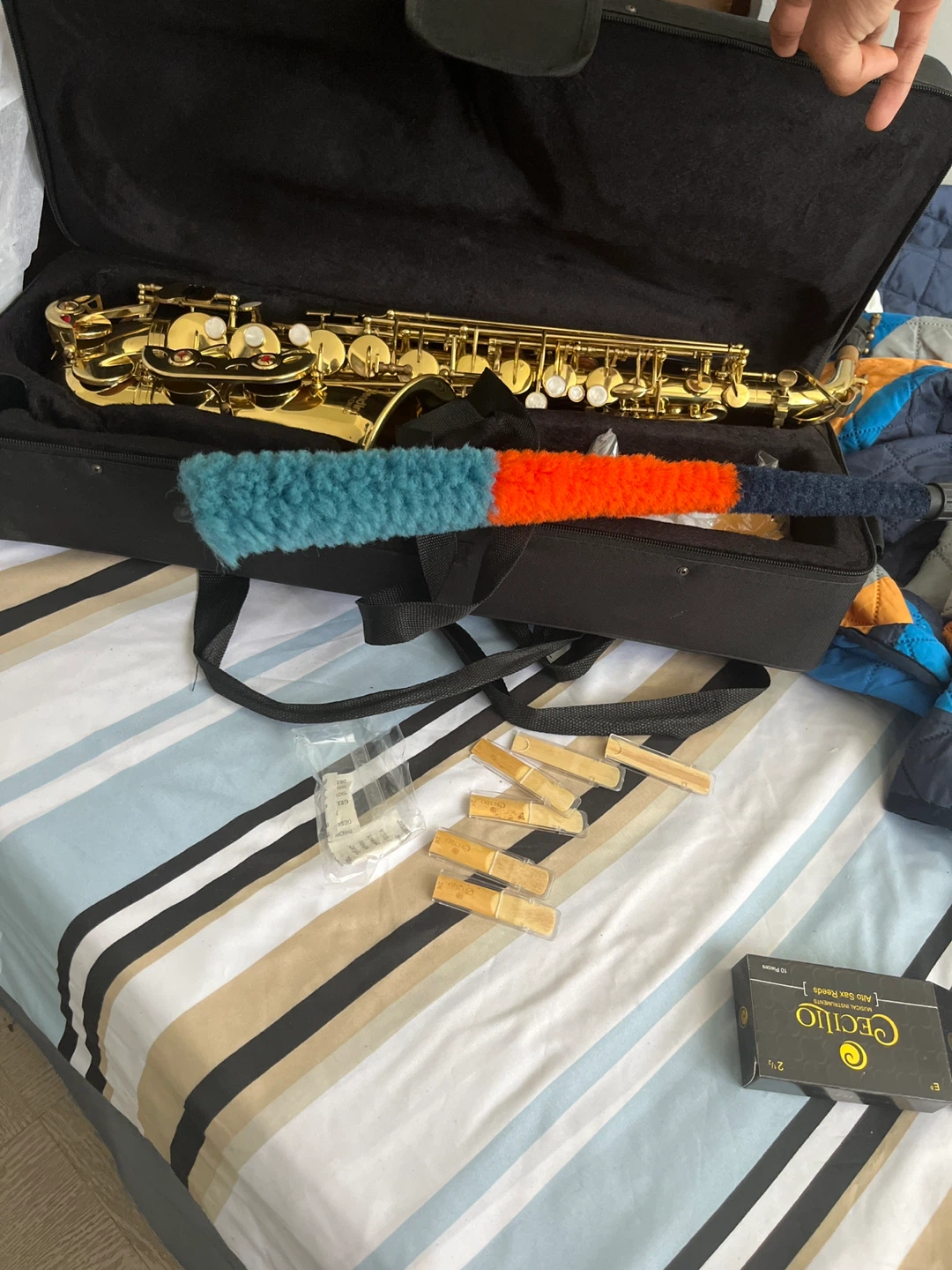 Gold Alto Saxophone with Case and Accessories