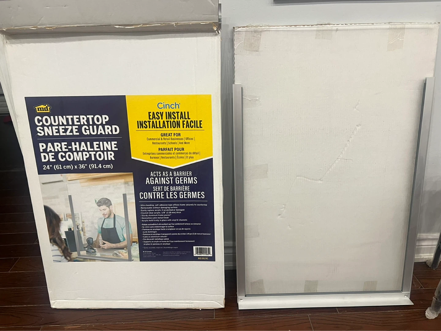 Moving Sale: Countertop Sneeze Guard - 24" x 36"