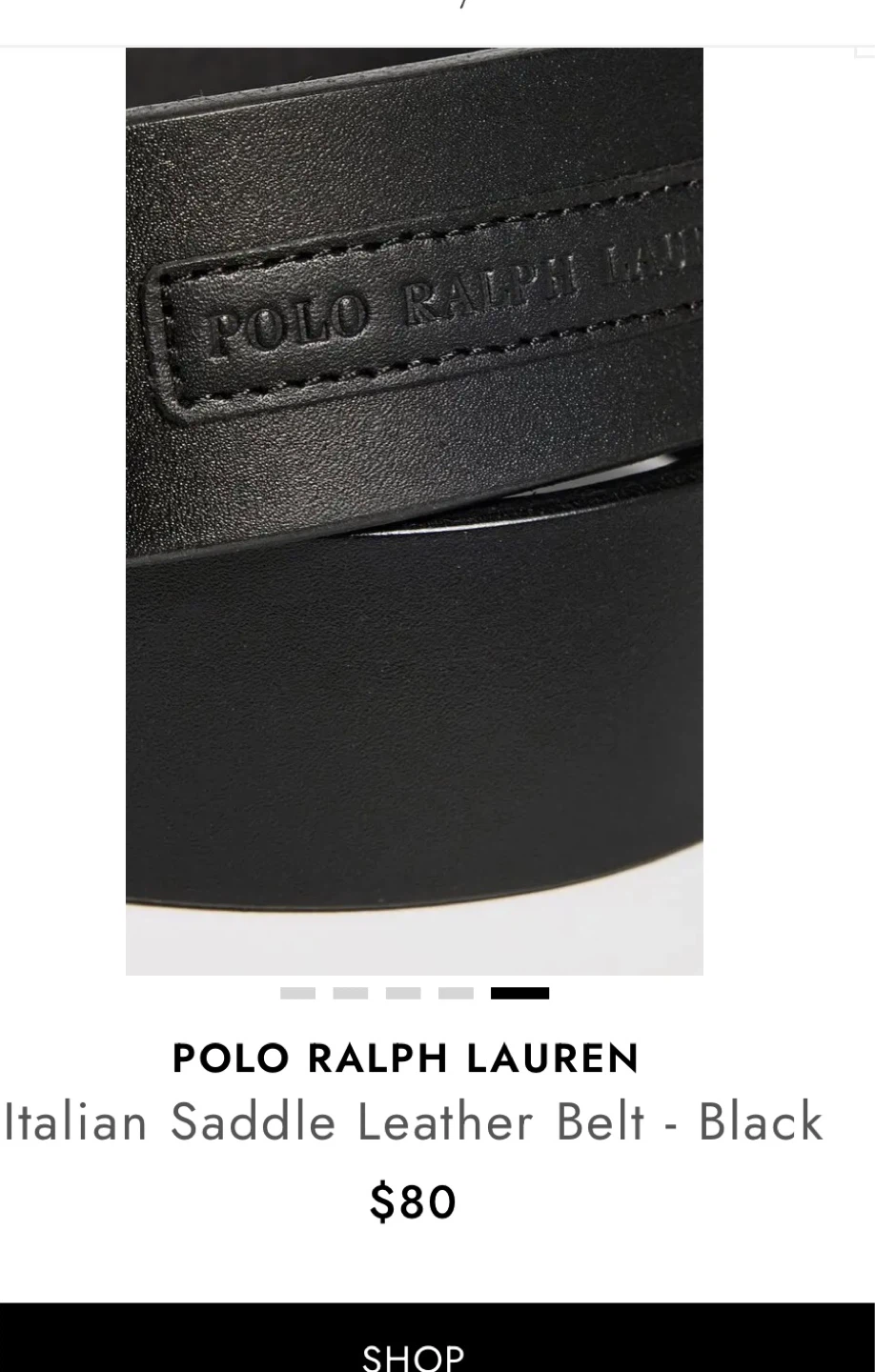 Polo Ralph Lauren Black Leather Belt Size 34/135 - photo 3