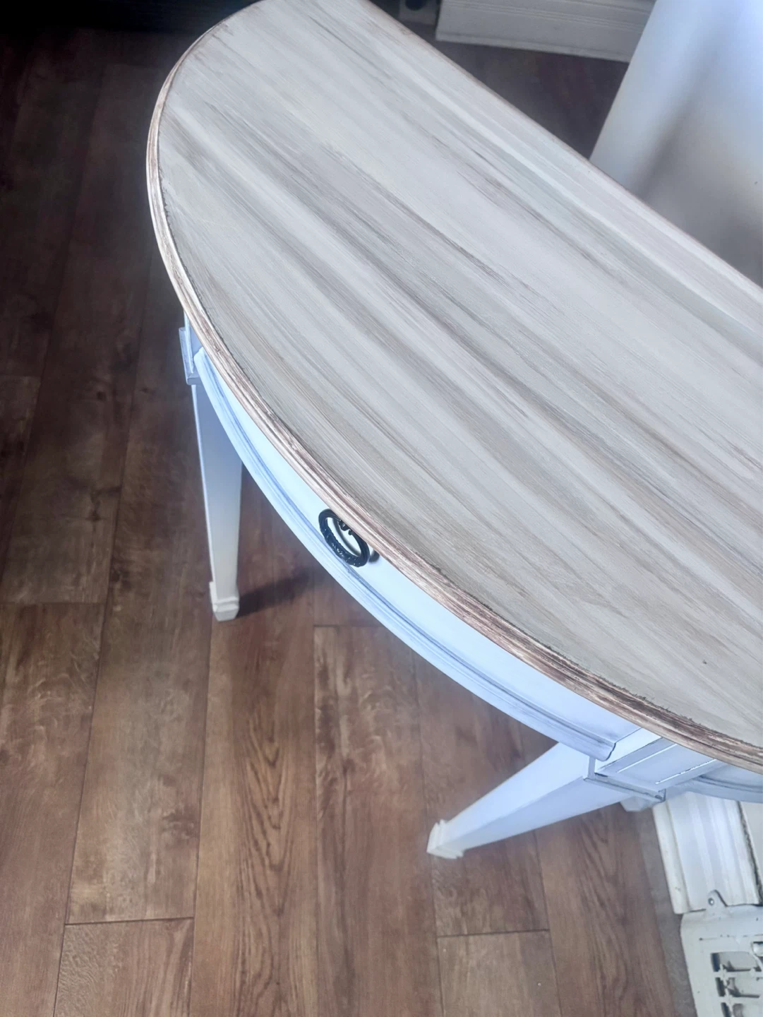 Half-Moon Console Table with Drawer - photo 2