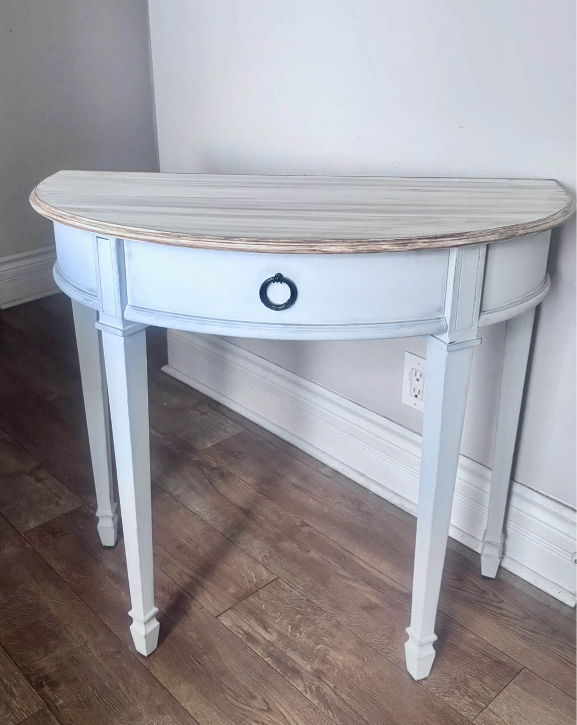 Half-Moon Console Table with Drawer - photo 4