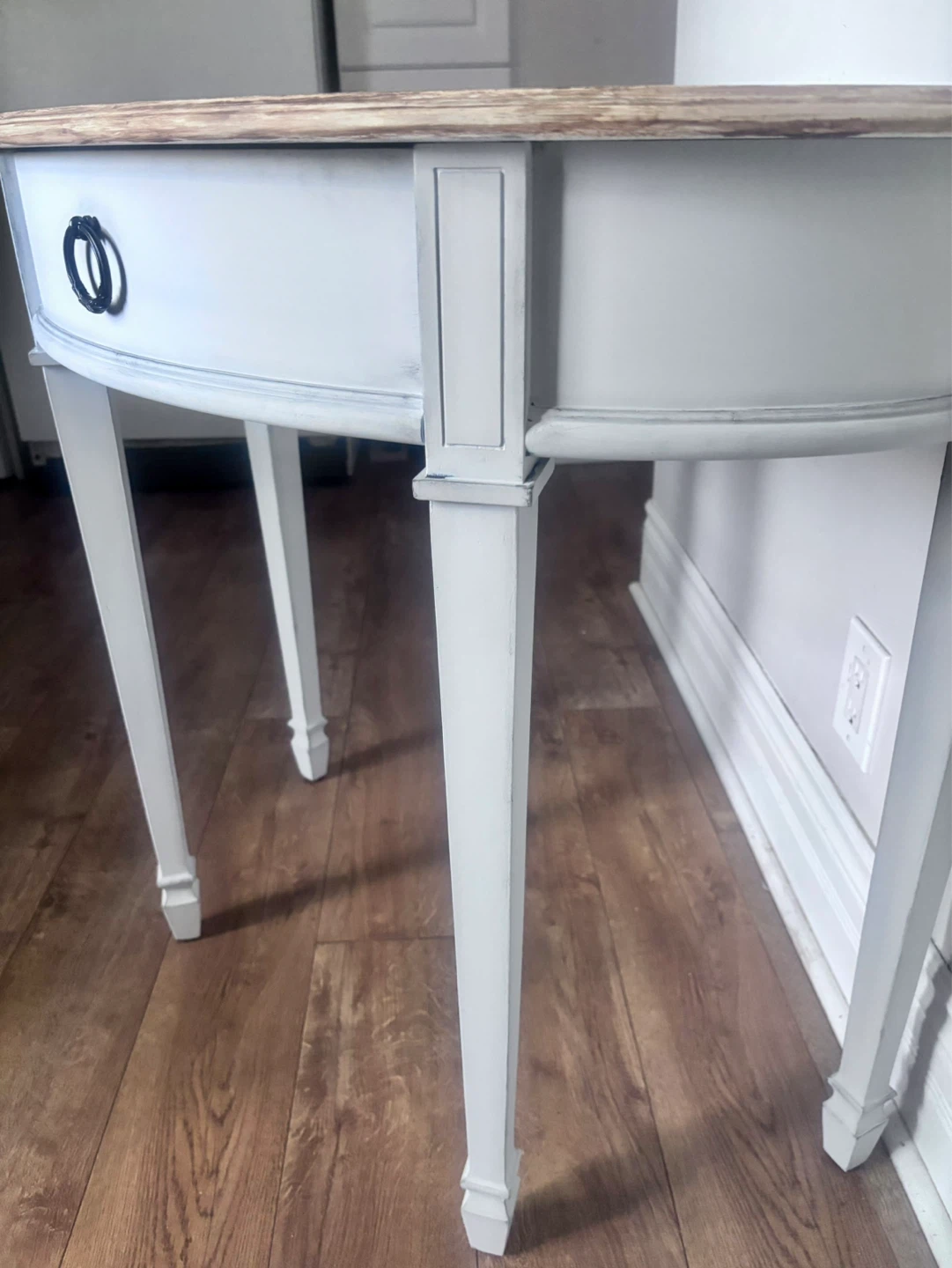 Half-Moon Console Table with Drawer - photo 3