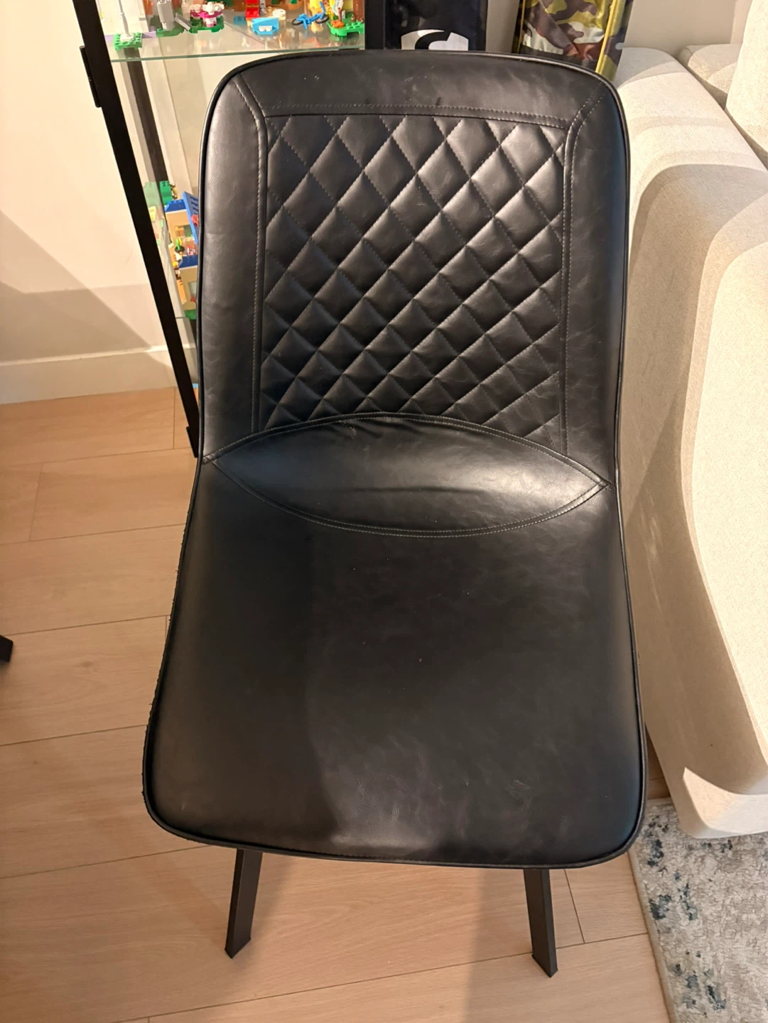 Black Faux Leather Dining Chair