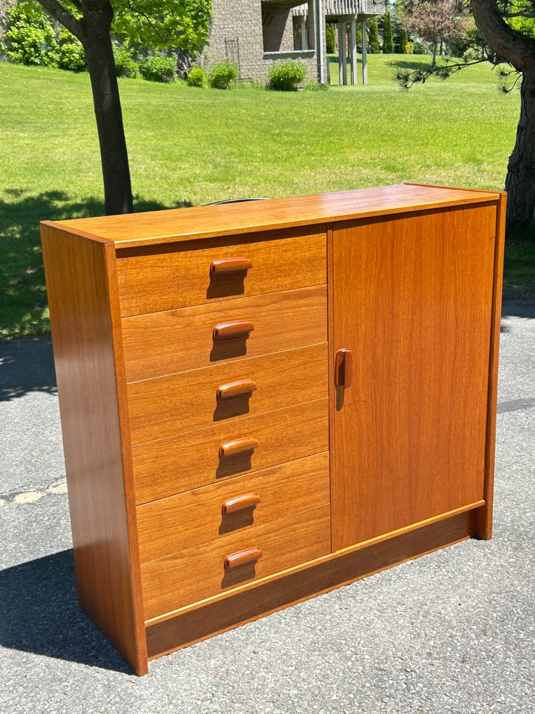 MCM Danish Teak Tall Dresser with Drawers