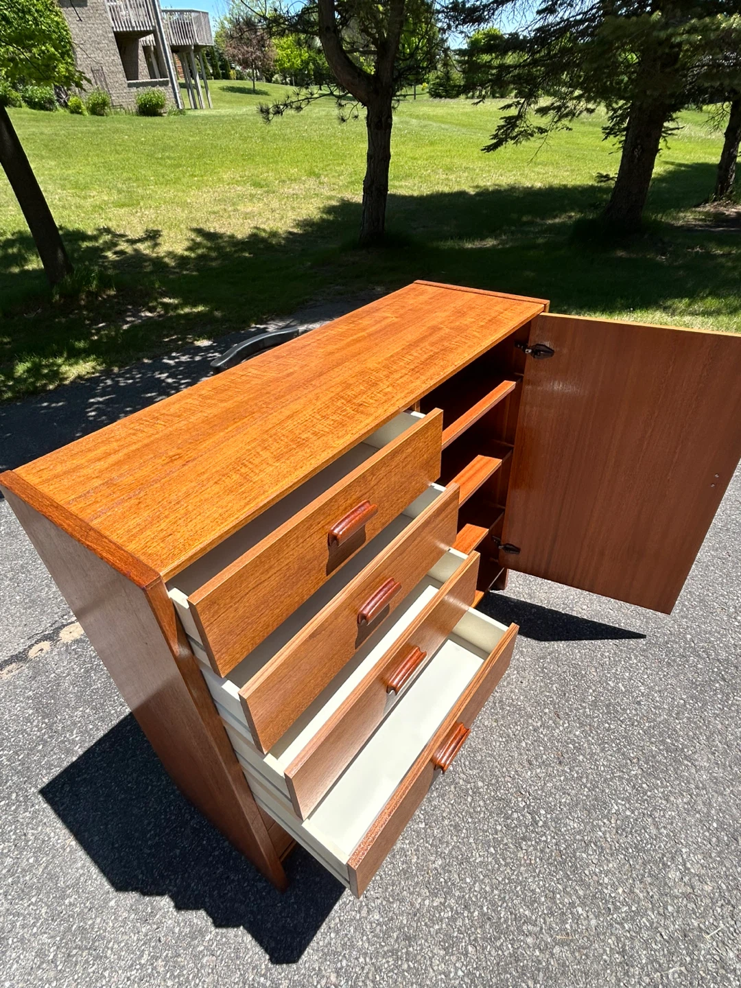 MCM Danish Teak Tall Dresser with Drawers - photo 5