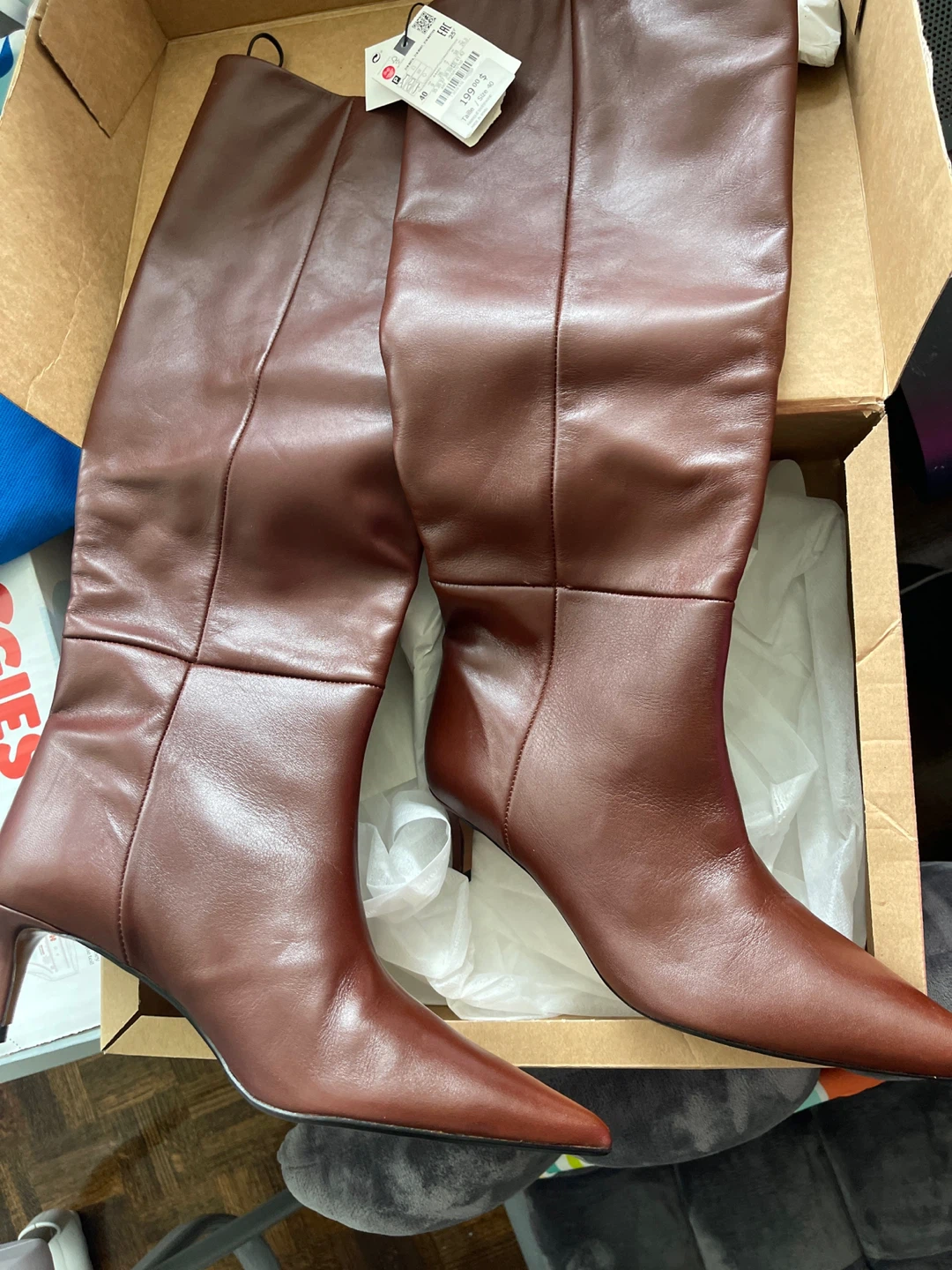 Brand New Zara Genuine Leather Boots with Tags – Size 40 (US 9) - photo 3