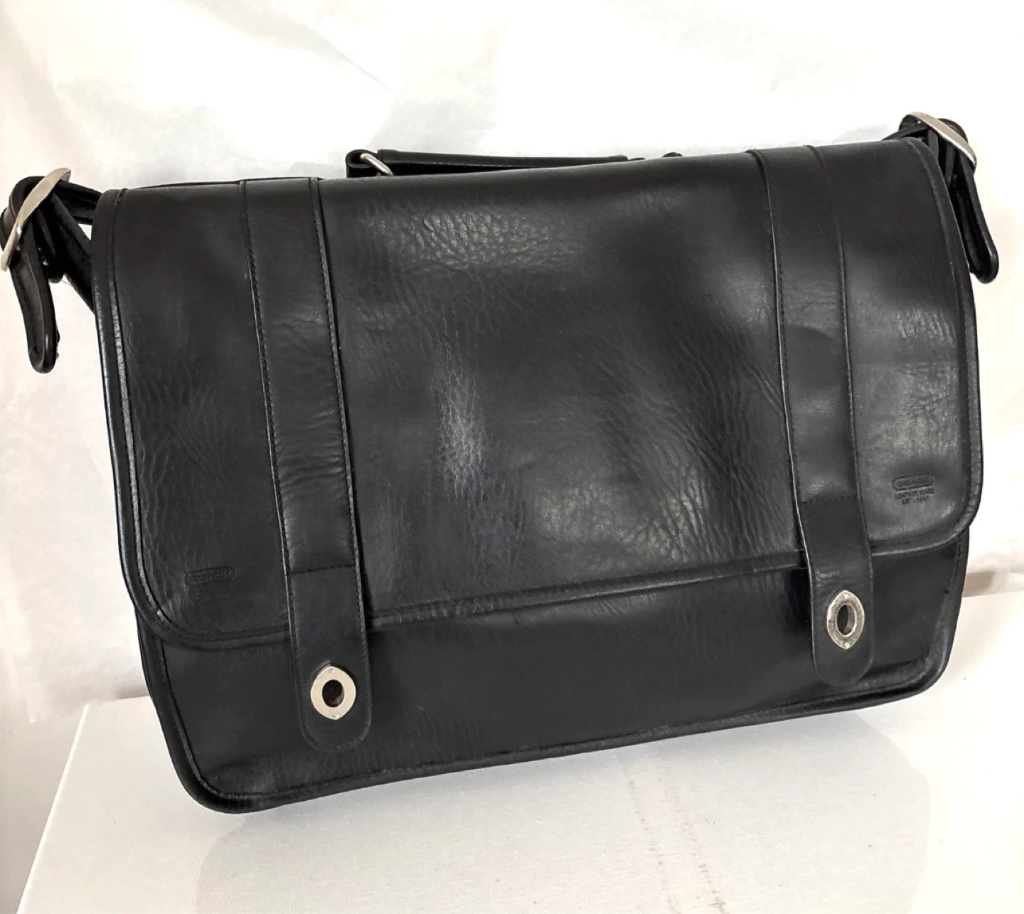 Coach Black Leather Messenger Bag