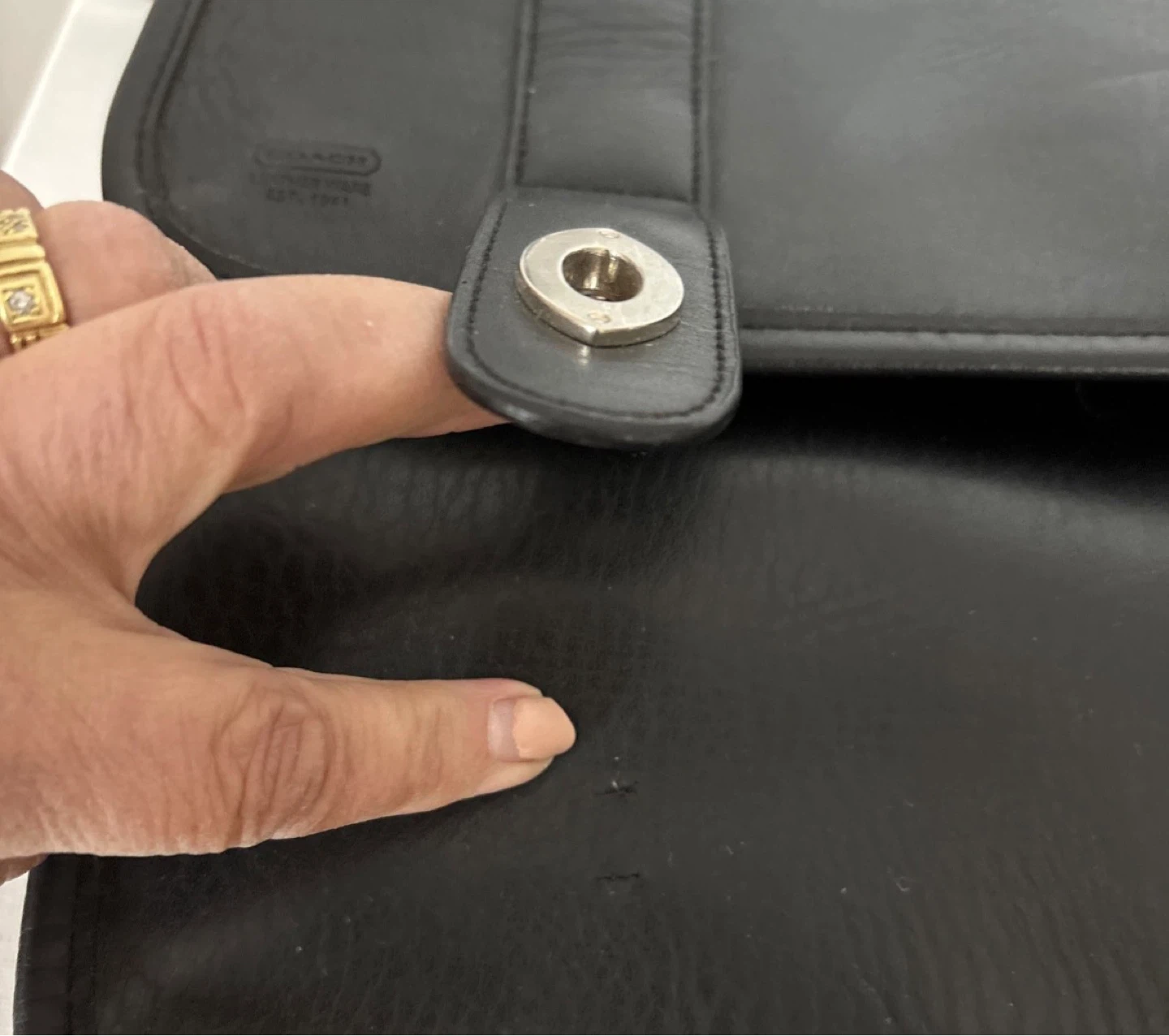 Coach Black Leather Messenger Bag - photo 2