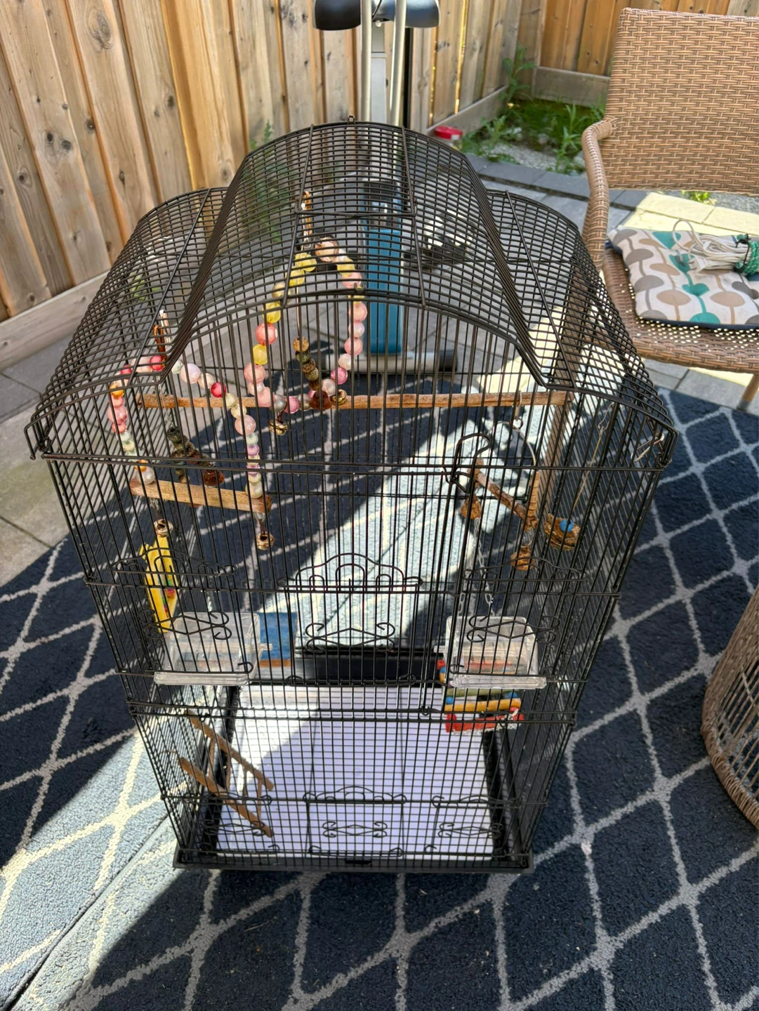 Large Bird Cage with Perches and Toys - photo 2