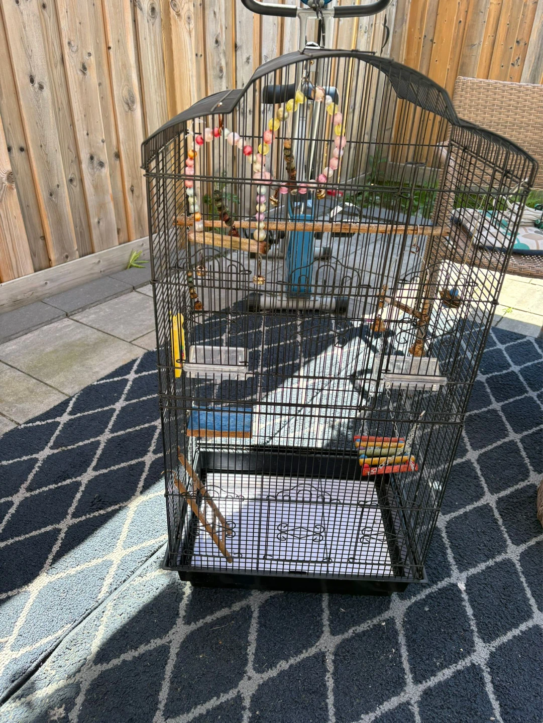 Large Bird Cage with Perches and Toys