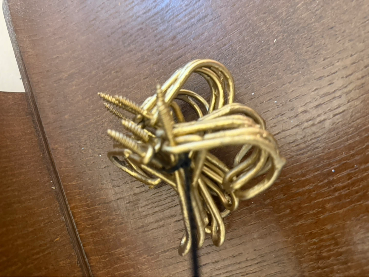 Set of 7 Brass Screw-in Hooks - photo 4
