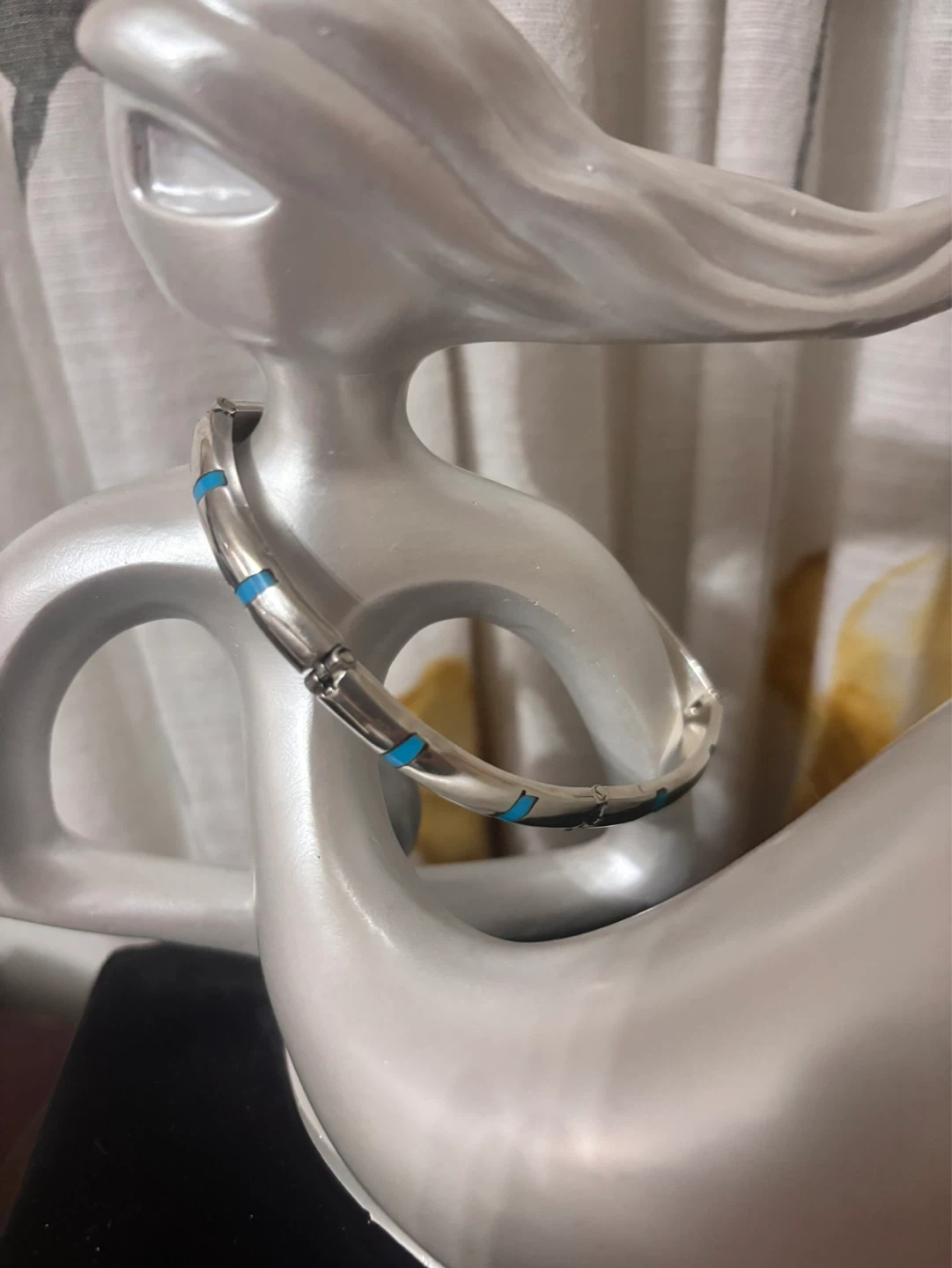 Sterling Silver Turquoise Inlay Bangle Bracelet