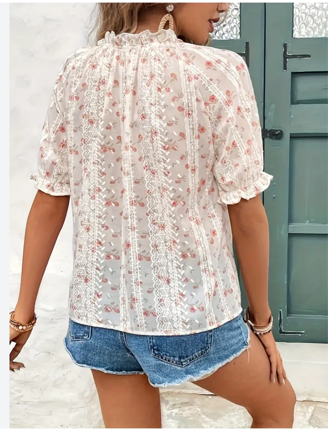 Women's Floral Lace Blouse Top