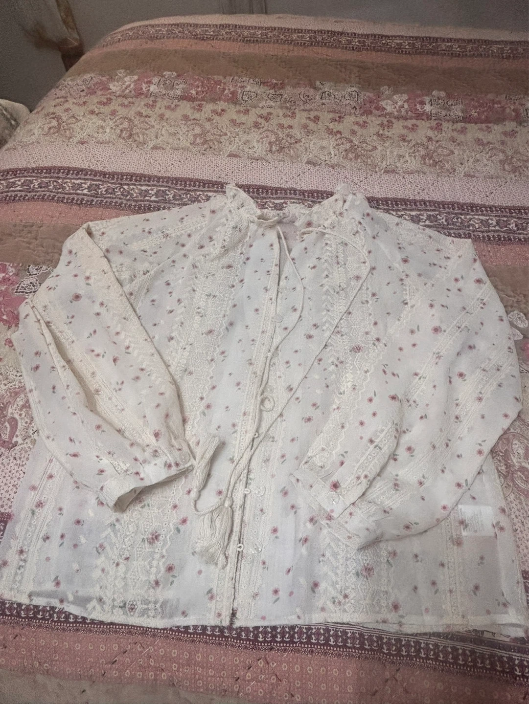 Women's Floral Lace Blouse Top - photo 5